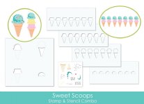 Taylored Expressions - Stencil & Clear Stamp Combo - Sweet Scoops