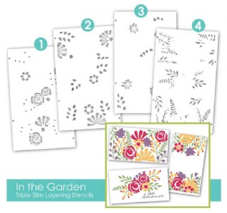 Taylored Expressions - Triple Slim Layering Stencils - In the Garden