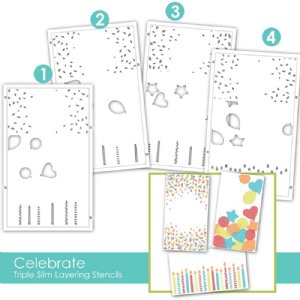 Taylored Expressions - Triple Slim Layering Stencil - Celebrate