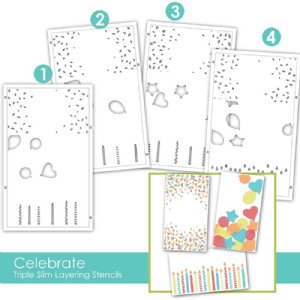 Taylored Expressions - Triple Slim Layering Stencil - Celebrate