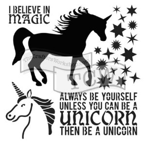 The Crafter's Workshop - 6X6 Stencil - Unicorn