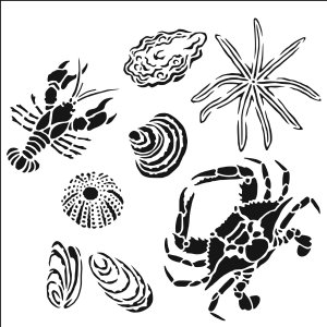 The Crafter's Workshop - 6X6 Stencil - Gulf Coast Creatures