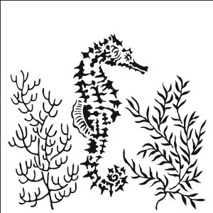 The Crafter's Workshop - 6X6 Stencil - Seahorse