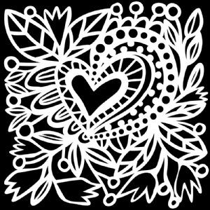 The Crafter's Workshop - 6X6 Stencil - Botanical Heart