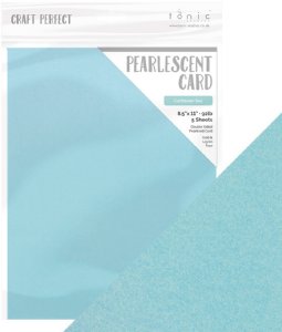 Tonic Studios - 8.5X11 Pearlescent Cardstock - Caribbean Sea