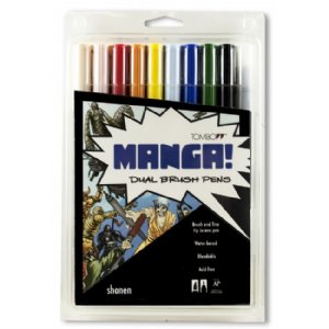 Tombow - 10 Colour Marker Set - Manga Shonen