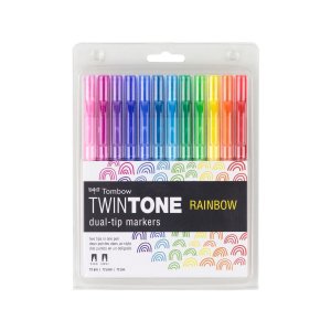 Tombow - TwinTone Dual-Tip Marker Set - Rainbow (12pk)