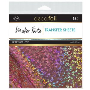 Therm-O Web - 6X6 Deco Foil Transfer Sheets - Hearts of Love
