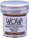 WOW - Metallic Embossing Powder - Super Fine - Gold Rich Pale