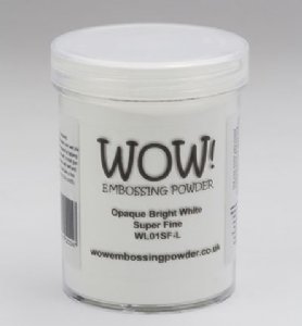 WOW - Opaque White Embossing Powder  - Super Fine - Bright (Large Jar)