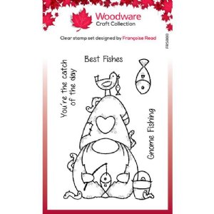 Woodware - Clear Stamp - Fishing Gnome