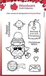 Woodware - Clear Stamps - Owl Christmas Mail