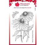 Woodware - Clear Stamp - Echinacea and Moth