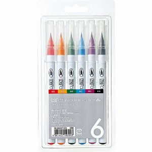 Zig - Clean Colour Real Brush Markers - 6 Set